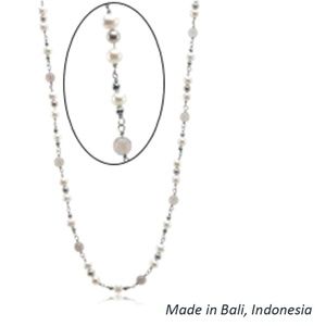 NWT eSBe by Sara Blaine Black and White Collection Pearl and Hematite Necklace